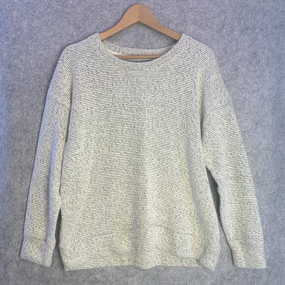Lou & Grey for Loft Size Large Gray Marled Sweater Soft Knit Pullover - Picture 8 of 11